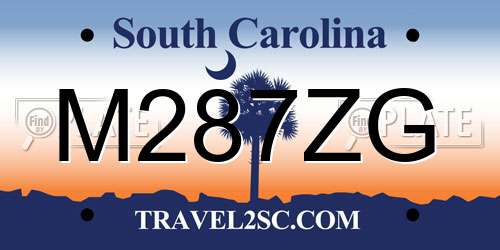 M287ZG South Carolina License Plate