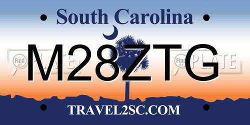 M28ZTG South Carolina License Plate