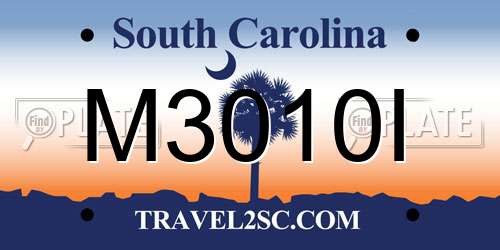 M3010I South Carolina License Plate