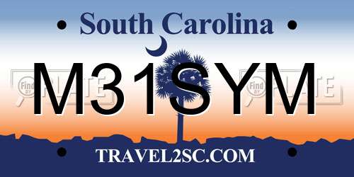 M31SYM South Carolina License Plate