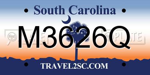 M3626Q South Carolina License Plate