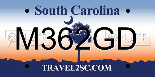 M362GD South Carolina License Plate