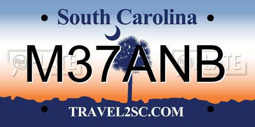 M37ANB South Carolina License Plate