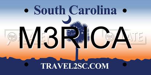 M3RICA South Carolina License Plate