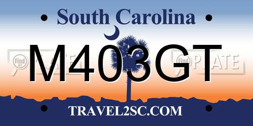 M403GT South Carolina License Plate
