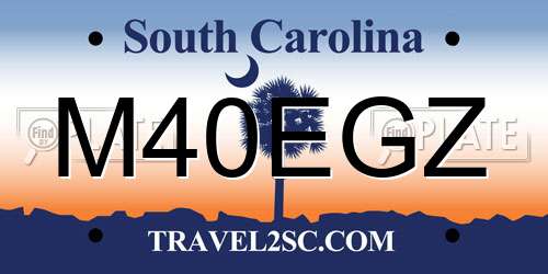 M40EGZ South Carolina License Plate