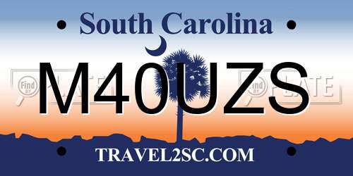 M40UZS South Carolina License Plate