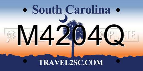 M4204Q South Carolina License Plate