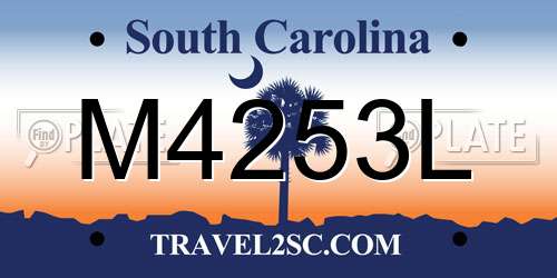 M4253L South Carolina License Plate