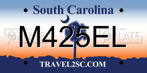 M425EL South Carolina License Plate