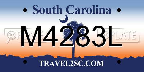 M4283L South Carolina License Plate