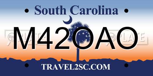 M42OAO South Carolina License Plate
