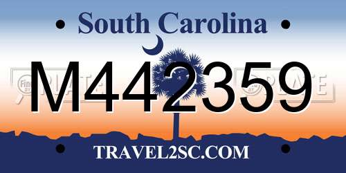 M442359 South Carolina License Plate