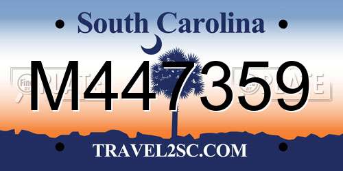 M447359 South Carolina License Plate