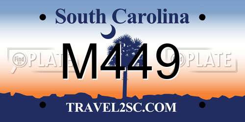 M449 South Carolina License Plate