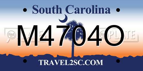 M4704O South Carolina License Plate