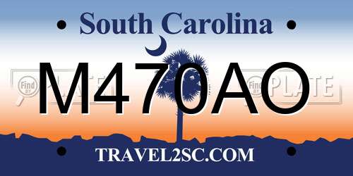 M470AO South Carolina License Plate