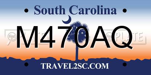 M470AQ South Carolina License Plate