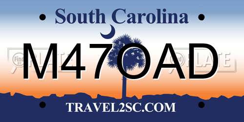 M47OAD South Carolina License Plate