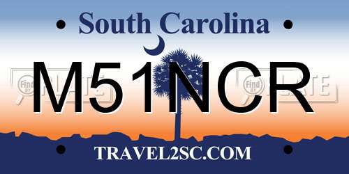 M51NCR South Carolina License Plate