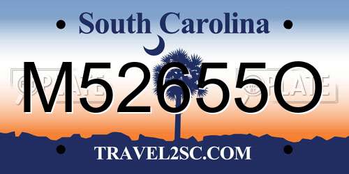 M52655O South Carolina License Plate