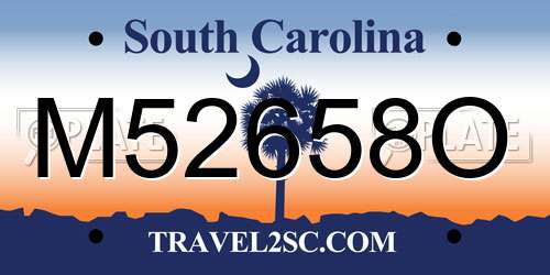 M52658O South Carolina License Plate