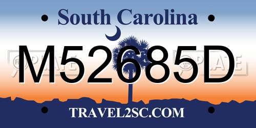 M52685D South Carolina License Plate