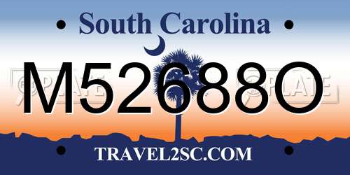 M52688O South Carolina License Plate