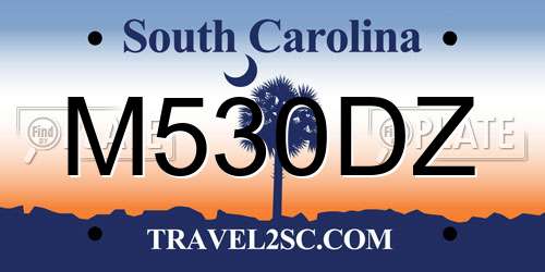 M530DZ South Carolina License Plate
