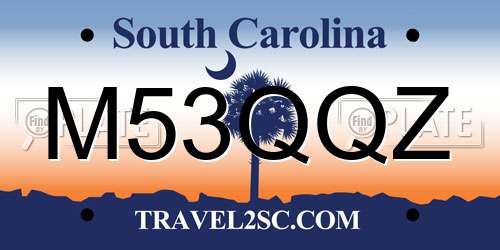 M53QQZ South Carolina License Plate