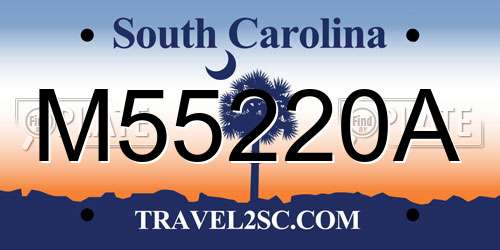 M55220A South Carolina License Plate