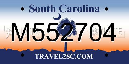 M552704 South Carolina License Plate