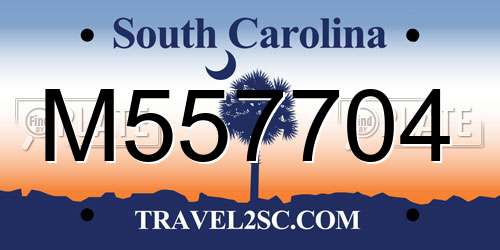 M557704 South Carolina License Plate