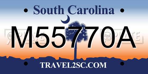 M55770A South Carolina License Plate