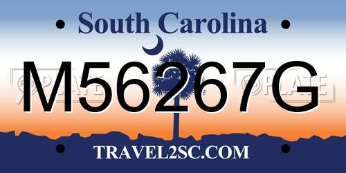 M56267G South Carolina License Plate