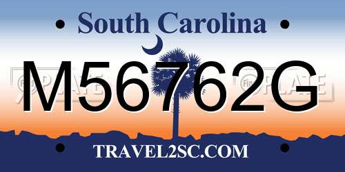 M56762G South Carolina License Plate