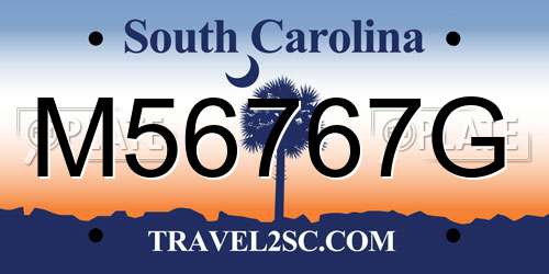 M56767G South Carolina License Plate