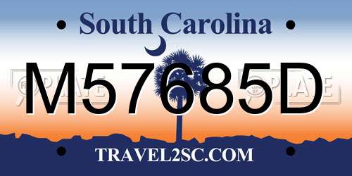 M57685D South Carolina License Plate