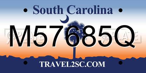 M57685Q South Carolina License Plate