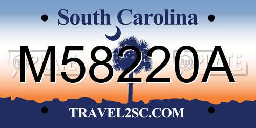 M58220A South Carolina License Plate