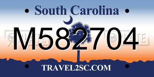 M582704 South Carolina License Plate