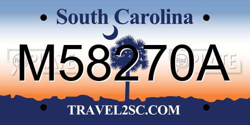 M58270A South Carolina License Plate