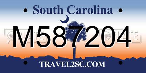 M587204 South Carolina License Plate