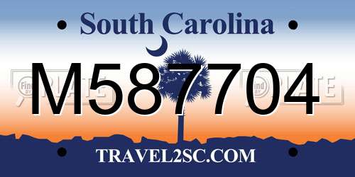 M587704 South Carolina License Plate