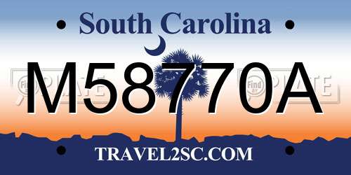 M58770A South Carolina License Plate