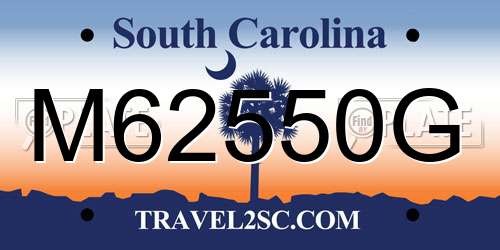M62550G South Carolina License Plate