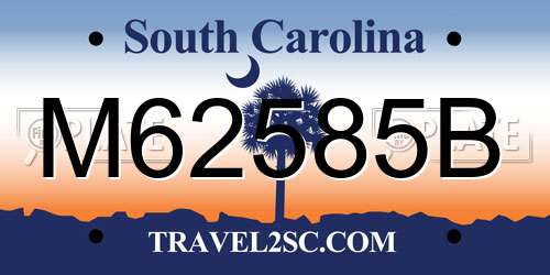M62585B South Carolina License Plate