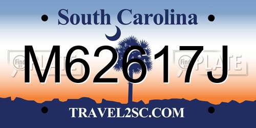 M62617J South Carolina License Plate