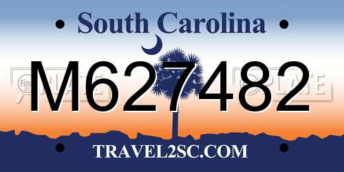 M627482 South Carolina License Plate