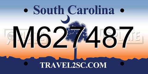 M627487 South Carolina License Plate